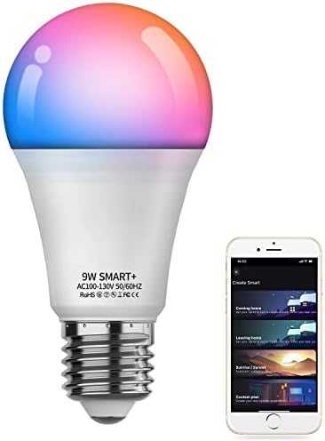 Умна Крушка Vanance, Wi-Fi и Bluetooth, 5,0, Крушка A19 E26, с променящ се цвят на 800LM, от топла до студена бяло, led лампи, с регулируема яркост, управление чрез приложение е в списъка н