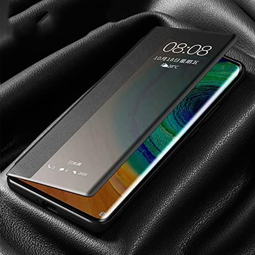 Калъф за Samsung Galaxy S23/S23 Plus/S23 Ultra, Прозрачен Защитен калъф за вашия телефон с панти капак от кожа на Бизнес-клас Премиум, Съвместим с безжична зареждане, S23 Ultra, Зелен
