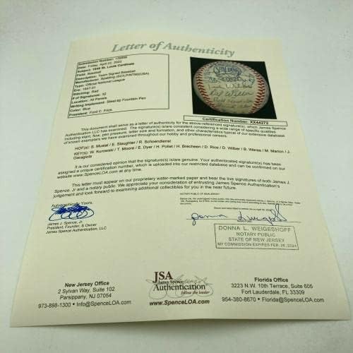 1949 Екипът на Сейнт Луис Кардиналс е Подписан Договор с Стэном Музиалом от Националната лига бейзбол JSA - Бейзболни топки с Автографи