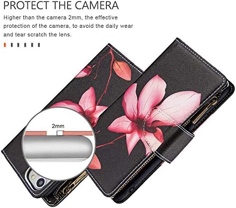 Многофункционална чанта-портфейл с цветен рисувани IVY, съвместим с iPhone 12/12 Pro (6,1 инча) [9 карти и парична