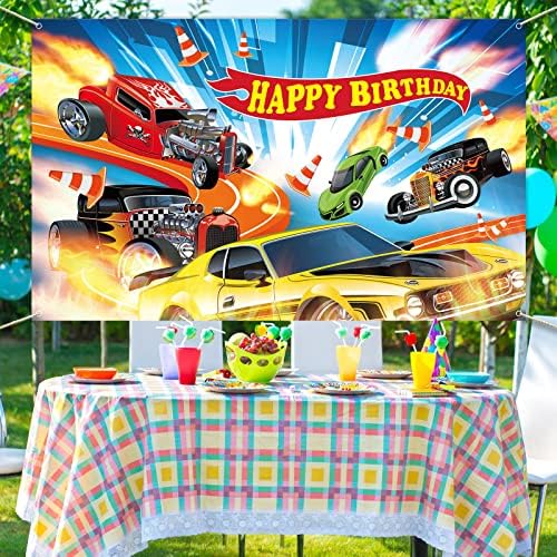 Горещи Автомобилни Украса за Парти по случай рождения Ден на Горещ Състезателен автомобил Фон за Парти по Случай рождения Ден на Банер Фон за Момчета, за да провери
