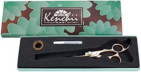 Ножици за грижа за кучето Kenchii | 7-Инчов Ножици | Извити Ножици за Грижа за куче | Ножици за Кучета Rose Collection