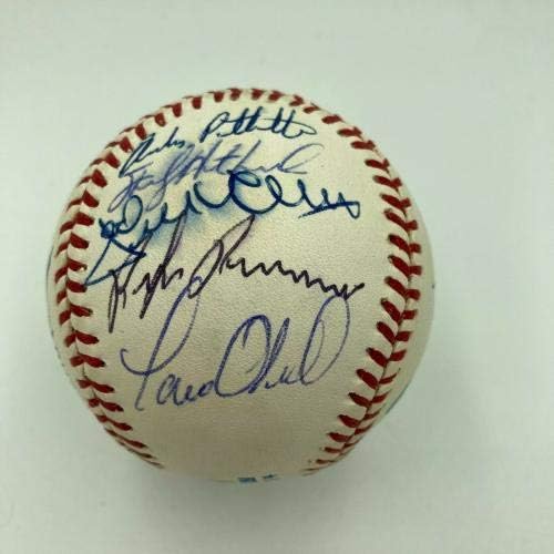 Дерек Джитър Мариано Ривера - Четири начинаещ Янкис 1995 година, подписали бейзболен договор JSA - Бейзболни топки с автографи