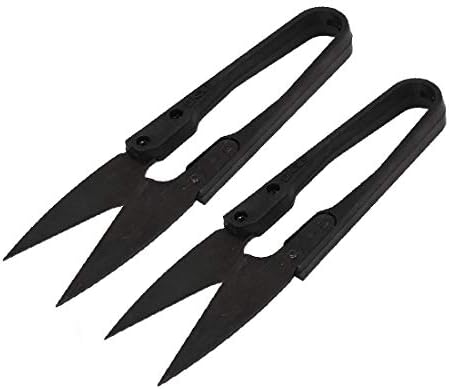 X-DREE, 2 броя, Черен Пролетен Дизайн, Мини U-образна Форма, Нитяной Шев, Бродерия, Подрязване, Портновские ножици за бродерия, ножица, ножици (2 парчета, Негър Diseño de Primavera,