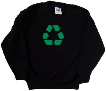 TeeTreeDesigns Символ за рециклиране на Черна Детска Hoody