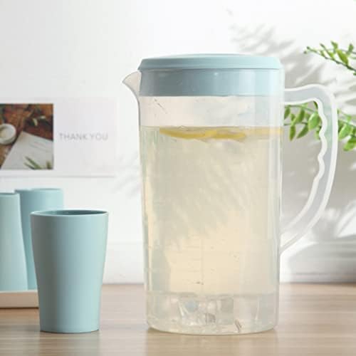 HEMOTON 2 бр. Кана за студен чай и Прозрачна вода с капак: 2200 мл Пластмасови Съдове-Стомни за напитки С Широко