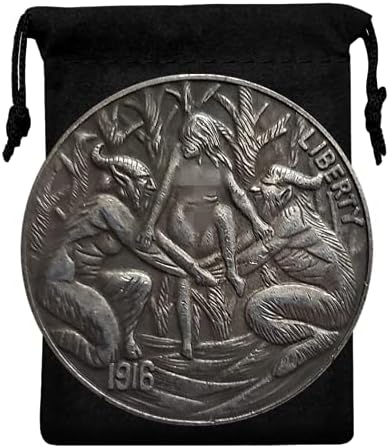 Kocreat Копие Монети Скитник САЩ през 1916 година - Дяволът и Момиче сребърно покритие Копие на Сувенирни Монети в Долари Морган, Монета на Повикване, Щастлива Монета