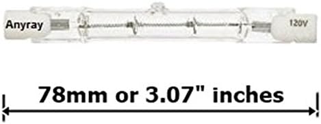 Anyray A1826Y (3)-Халогенна лампа с мощност 100 W 110 120 130 В Т3 J Type R7S мощност 100 Вата с двоен край, с дължина 78 mm или 3-1 / 8 инча