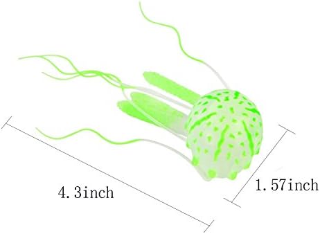 Sci-Supply Фалшива Изкуствена Медуза с Светящимся ефект за Декорация на аквариум, Зелен (Green)