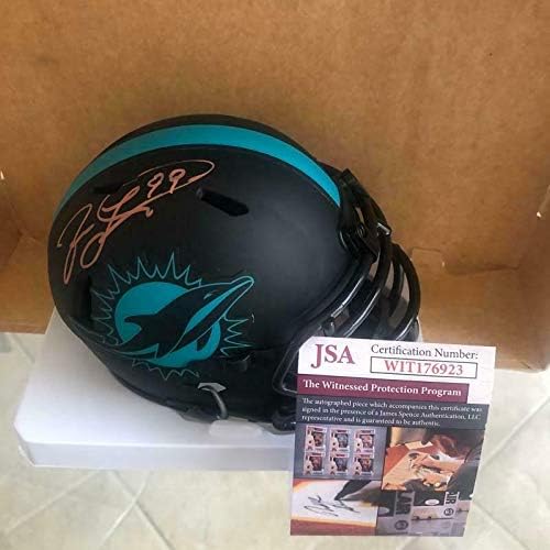 Джейсън Тейлър Маями Делфините 99 Подписан мини-Каска Eclipse Jsa - Мини-Каски NFL с автограф