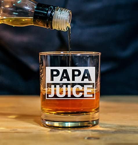 Чаши за уиски CARVELITA Papa Juice - 11 грама, Древно стъкло с надпис Скали - Подаръци за дядо си, за рожден ден,