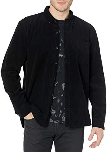Мъжка риза от микро-вельвета Пейдж Лангфорд с дълъг ръкав