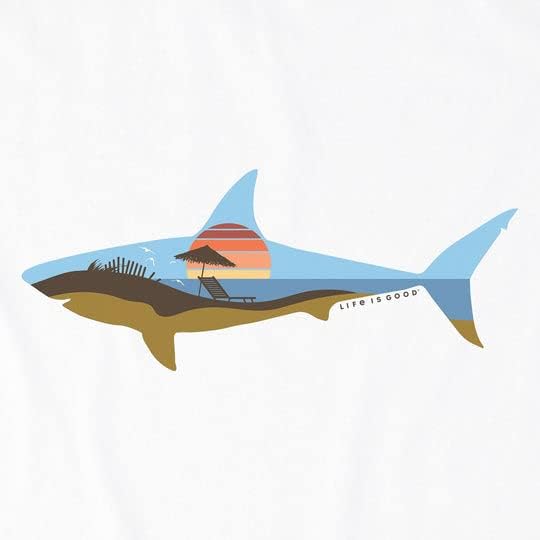Животът Е Красив. Мъжки t-shirt Sharkscape SS Crusher Tee, Облачно-Бяла, Голяма