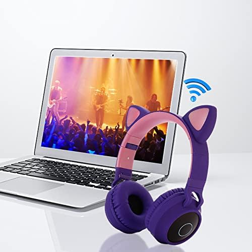 x9jW7S 2021 Сгъваеми Безжични слушалки Bluetooth Led с Кошачьими уши, Вграден Микрофон, Поддръжка на Аудиокабеля