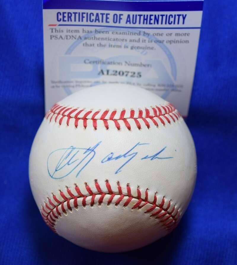 Карл Ястржемски PSA ДНК Coa Автограф на Американската Лига OAL Подписан Бейзбол 3 - Бейзболни Топки С Автографи
