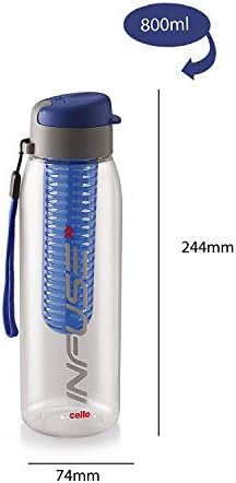 Набор от пластмасови бутилки за вода Cello Infuse, 800 мл, комплект от 2 броя, цвета може да варира
