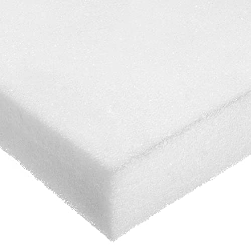 Лист полиуретанова пяна, Бял, 3 кг / куб. метър, с дебелина 1/2 инча х 36 см височина х 36 см и дължина