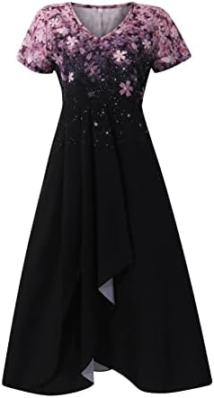 Женствена рокля TREBIN, Шифоновое Елегантна Рокля в стил Мозайка, Дълга Рокля Без Ръкави, Вечерна рокля