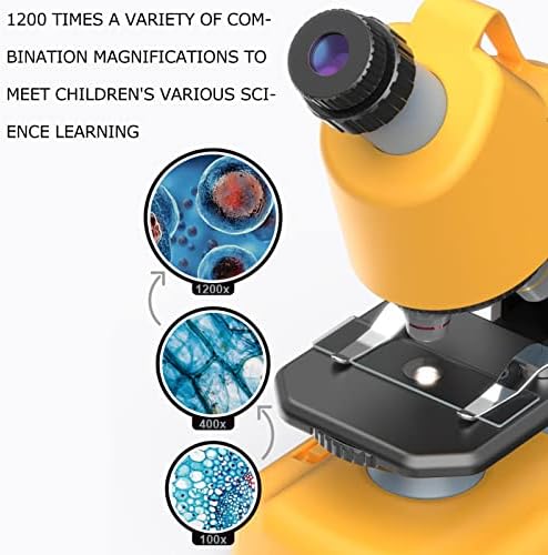 Детски Комплект Микроскопи, Детски Играчки Микроскоп, Преносим Ръчен Микроскоп с разделителна способност 1200X HD,