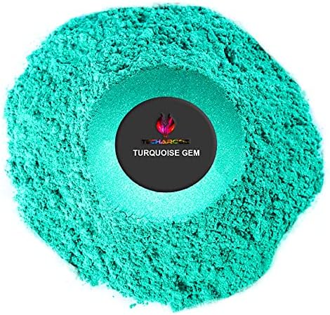 Синя слюда и Синьозелен Скъпоценен прах за епоксидна смола 56 г / 2 унция. Буркан - TECHAROOZ 2-Тонен Коса от смола,