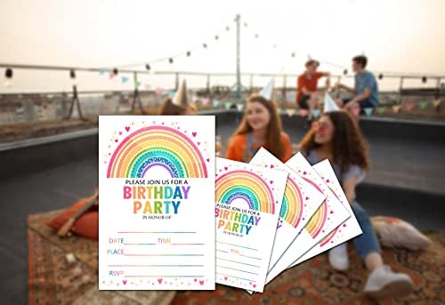 Покани, Картички за рожден ден, за тийнейджърите, Дъгова парти, Покани за парти за момичета и момчета, Честване