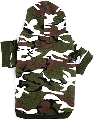 PAIDEFUL Армията Зелена Hoody с качулка за кучета, Тениски, Дрехи за малки кучета, Камуфляжные върховете от мек