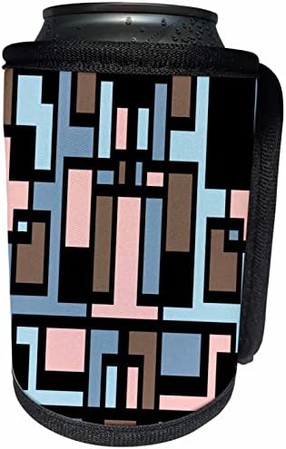 3dRose Черно Геометричен Контур в стил арт деко Розово Синьо Кафяво - Опаковки за бутилки-охладители (cc-361047-1)