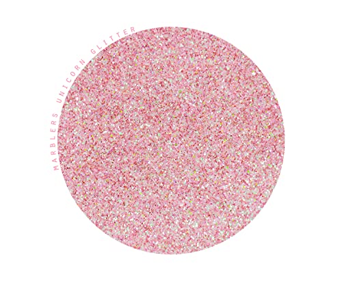 Холографски блясък MARBLERS [Розов еднорог] 1,5 унции (42 г) | Фин | Нетоксичен, Вегетариански, Без насилие | За