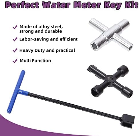 Swpeet 3 бр. Ключ за контра вода и 4-ходова кран с 4-гореща набор от многофункционални инструменти, инструмент за