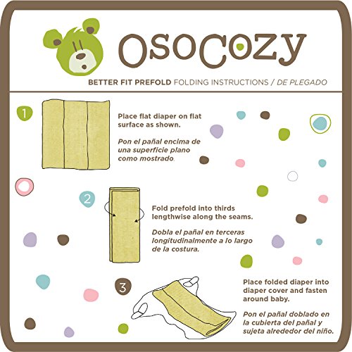 OsoCozy - Bamboo Organic Prefold (6 опаковки) - Ультрамягкие, екологично чисти детски памперси от смес от бамбуково