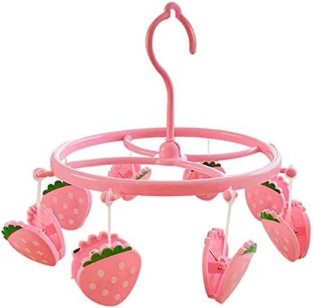 U-BUYHOUSE Скъпа Закачалка за сушене на ягоди - Кръгла Портативна сушилня за дрехи с 8 скоби за чорапи, детски дрехи,