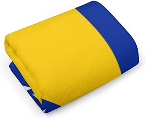 Кърпа-Гъба с Флага на Босна и Херцеговина 28,7 х 13,8, Кърпички За лице От най-добрите Влакна, Высокоабсорбирующие