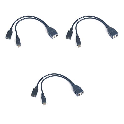 Кабел CFIKTE USB OTG за пръти превозвачи и кутии за опаковане. Адаптер USB пристанище 2 в 1 кабел Micro OTG и захранване