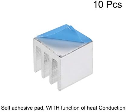 uxcell 10x10x10 мм Сребрист алуминиев радиатор термоклеящаяся полагане на Охладител за охлаждане на 3D принтери