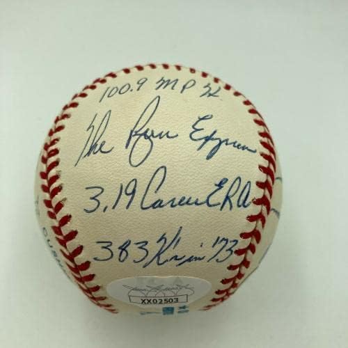 Нолан Райън подписа Едро Вписан Състоянието на Американската лига бейзбол JSA COA РЕДКИ Бейзболни топки С Автографи