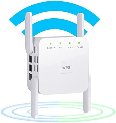 Усилвател на сигнала PURBLE WiFi Удължител за свързване към мрежата със скорост 1200 Мб/с, ретранслатор, безжичен