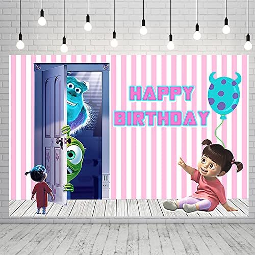 Pink Door Monster Inc Фон за Парти по случай рожден Ден, Стоки за Момичета, Банер за парти, Украси за Душата на