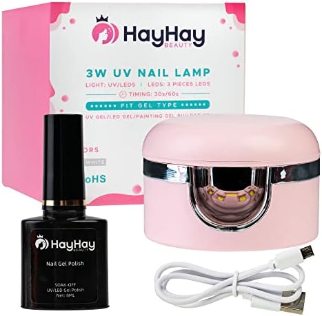 UV-лампа HayHay 3 W за нокти, въртене обратно на часовниковата стрелка на 180 градуса с възможност за използване