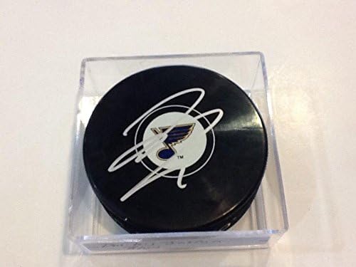 Дмитрий Яскин подписа хокей шайба Сейнт Луис Блус с автограф h - Autograph NHL Pucks