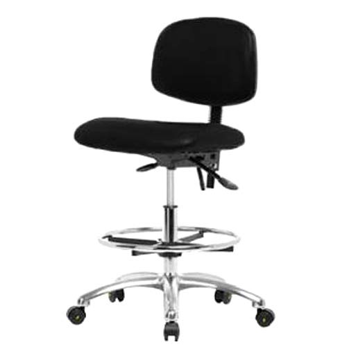 Thomas ECOM ESD-VMBCH-CR-T1-A1-NF-EC-ESDBLU ESD Винил стол средно висок, с Хромирано основание, Без пръстени за
