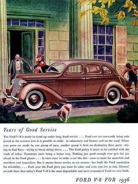 Форд V-8 1936 година на издаване - Години безупречна служба - Рекламен магнит