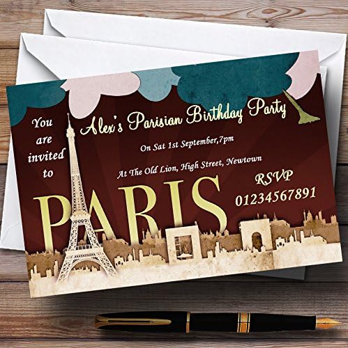 Парижките Шик Персонални Покани на парти в париж теми за Рожден Ден