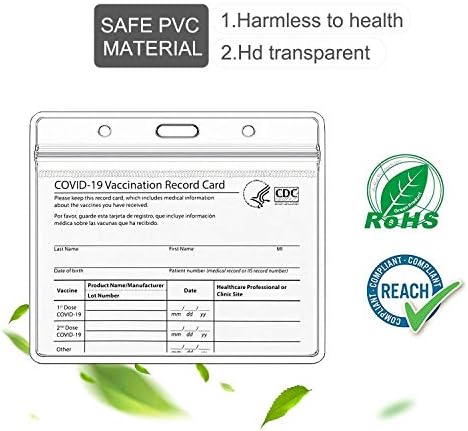 VMVN 2 Опаковки - Прозрачно Защитно фолио за карти ваксинация 4 х 3 инча за Притежателя на карти Имунизация CDC, Водоустойчив Хоризонтална Идентификация етикет 4x3, калъф
