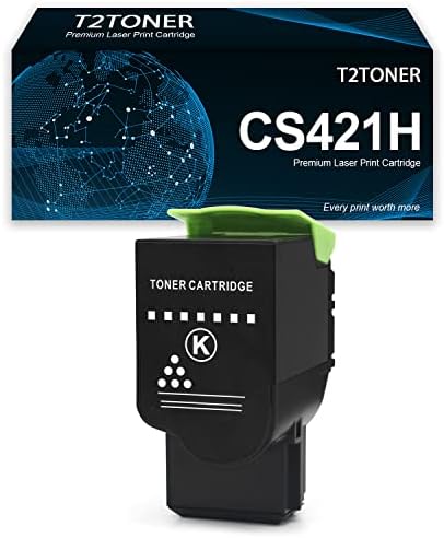 T2TONER Рециклирани CS421 1 опаковка Черна касета с високо съдържание на тонер (78C1XK0) Замяна за CS421 CS521 CS622