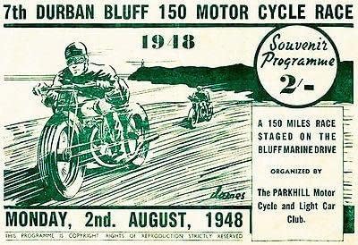 1948 Надпревара с мотоциклети Durban Bluff 150 - Рекламен Магнит