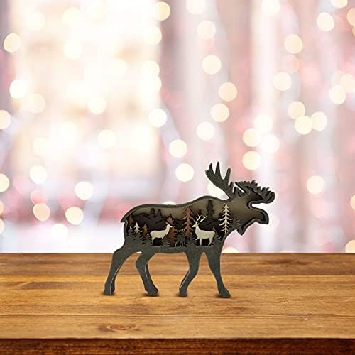1бр Коледна Дървена Художествена Стъклария Творчески северна америка Горски Животински Начало Декор за Празнични