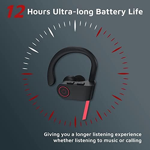 Слушалки Argmao U9 Bluetooth, време на възпроизвеждане на 12 часа, Безжични слушалки IPX7, Водоустойчиви Слушалки