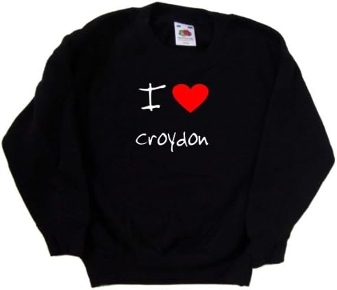 Черна детска Hoody I Love Heart Croydon