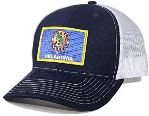 Родното място на Тениски Мъжки Нашивка с Флага Оклахома Шапка на шофьор на камион