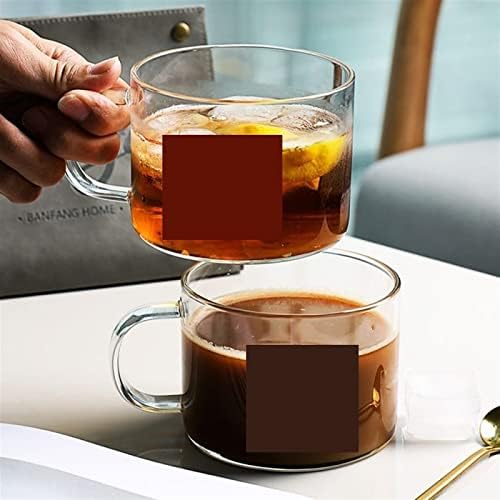 Топлоустойчиви Чаши за хайбола AMABEAsb с дръжка Плюс Стъклена Чаша за Студени напитки/кафе/Сок Голям Капацитет